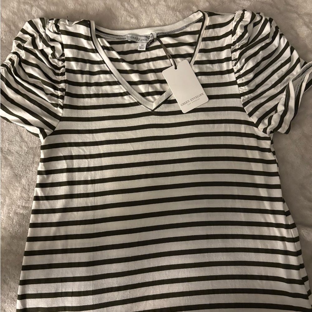 Green Striped Top